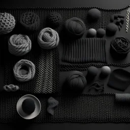 Flat lay, infinite pattern, wool design, tiliable, dark grey,