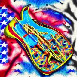 PEACE electric guitar PEACE psychedelic hippie trippy acid LSD PEACE GUITAR peacesign AMERICAN FLAG SUNGLASSES