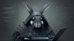 portrait of a gothic rabbit hacker