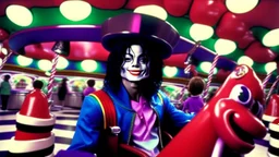 michael jackson at chuck e cheese riding the kiddie carousel