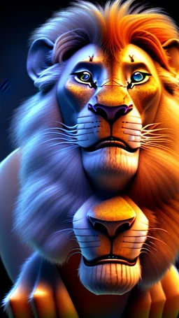 Cyborg Lion King, in-depth details, 3D