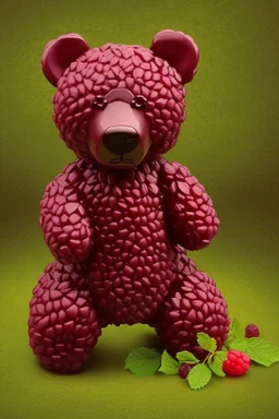 bear made of raspberries