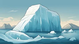 cartoon illustration: flat top iceberg