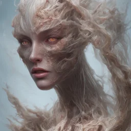 hyper realist, hyper detailed, stunningly beautiful scorn female humanoid