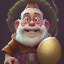 portrait disney, epic old gnome Dopey,pixar style,magnificent, wildflowers background, intricate, masterpiece, expert, insanely detailed, 4k resolution, cute big circular reflective eyes, cinematic smooth, intricate detail , soft smooth lighting, soft pastel colors, painted Rena