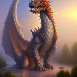 giant dragon by Thomas Kinkade