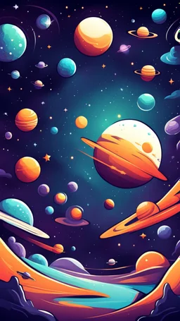 space cartoon stylized background