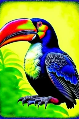 Toucan bird full body, digital art, photo, illustration, digital painting,oil painting, smooth, sharp focus, highly detailed