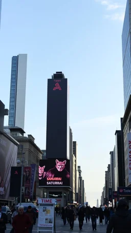 A Time Square bulletin with the word “ SAMARRAI”