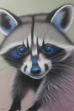 adorable raccoon in soft pastels