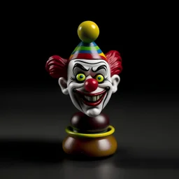 scarry Clown spinning spin top realistic