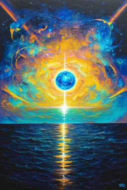 Event Horizon; pale neon neo-surrealistic painting