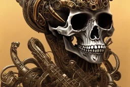 metal skull , steampunk