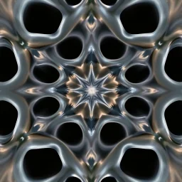 Mesmerizing abstract visual, recursive Symmetrical 3d structure of flowing translucent shapes, centered, soft aesthetic, negetive space.galaxsy background