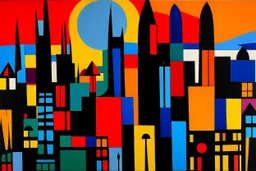 Twilight city painted by Stuart Davis