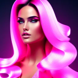 cyberpink, head, woman, portrai, tron