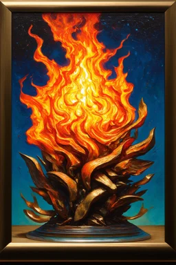 sculpting the fire within; Neo-Surrealism; Fiery Palette