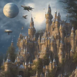 Castle in space, hyper detailed,ultra detailed,realistic, 8k