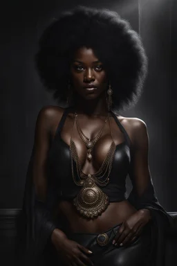 Masterpiece, beautiful girl, black, black skin, uptown, cleavage, very detailed, dramatic lighting, digital art trends on Artstation 8k HD detailed realistic, detailed, skin texture, super detailed, realistic skin texture, electric Pivot, best quality, super high resolution, (fidelity: 1.4), high resolution, detailed, raw photo, sharp, Lee Jeffreys Nikon d850 film stock photo 4 Kodak portra 400 camera f1.6 lens rich Colors ultra realistic realistic textures dramatic lighting unrealengine trends