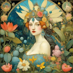 Le Jardin des délices (The Garden of Earthly Delights) Peinture de Mil Mascaras et Alphonse Mucha