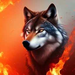 Wolf, red, fire, blue, water, 8K, cinematic lighting, sharp focus, masterpiece, expert