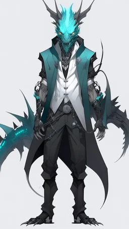 silver skinned anime Dragman cyberpunk with dragon mask in his eyes full body