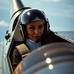 Top Gun fighter pilot portrait of a nun in the cockpit flying a fighter jet, Helmut reds "SISTER BLISTER", Top Gun movie aesthetic