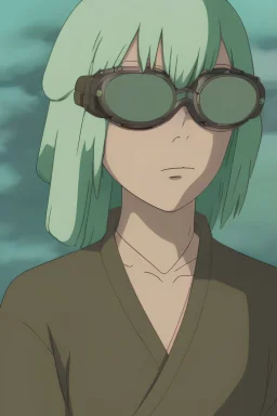Female, Green Hair, Steampunk, goggles