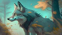 ghibli style, wolf