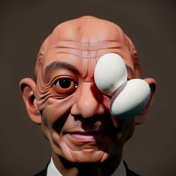 Man with eggs for eyes