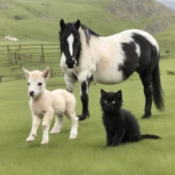 Um gato preto brincando com um novelo de lã