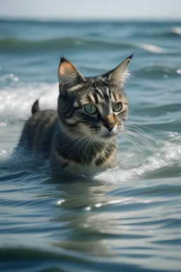 cat in sea