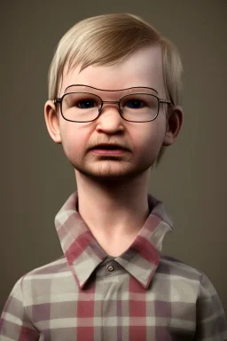 Dahmer toddler, full body, angry, bokeh, hyper realistic