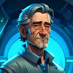 high quality disney style science fiction middle aged character portrait