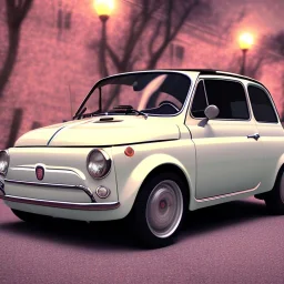 Tiny Fiat 500, soft smooth lighting,centered.