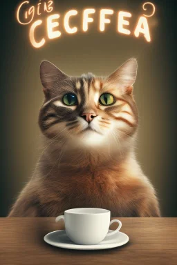 Cat holding a cup of coffee