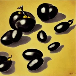 black olives in style of dali