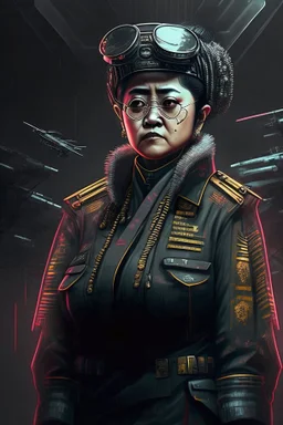 Megawati Soekarno putri in militiary cyberpunk style