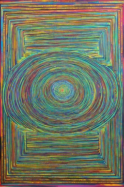 swirls and eddies in consciousness; Golden Ratio; Acrylic Paint; Ecstatic; in the style of Hundertwasser