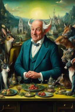 The modern ugly Rich greedy beast, Bosch painting style