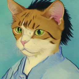 Portrait of a cat by Van Gogh