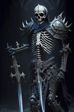 dark age armored skeleton knight with sword , death incarnate