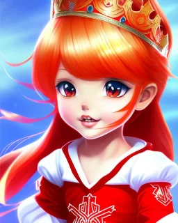 A cute red head child princess, anime