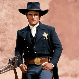 Marlon Brando as Rio in One-Eyed Jacks, he has a Golden Gun and cowboy boots