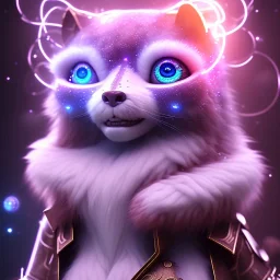 cutest AND softest creature in the world| large doll like eyes| supernatural and otherworldly| highly detailed vibrant fur| magical glowing trails| light dust| aesthetic| cinematic lighting| bokeh effect| mdjrny-v4 style