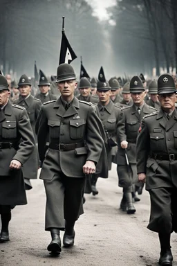 Nazi army marching