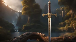 a dragonslayer sword made of magical wood. exquisite realism, a masterpiece, fantasy concept art, dynamic lighting, hyperdetailed, intricately detailed, deep color, Unreal Engine, volumetric lighting , Epic cinematic brilliant stunning intricate meticulously detailed dramatic atmospheric maximal,