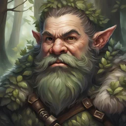 dnd, portrait of forest dwarf