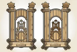 logo design for wooden double gates