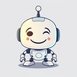 AI LOGO Robot simple, winking face happy